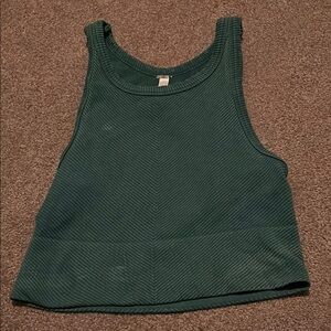 Green Ribbed Tank Top